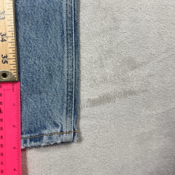 NWT Agolde Fen High Rise Button Fly Relaxed Tapered Distressed Blue Jeans 32 - Picture 6 of 16